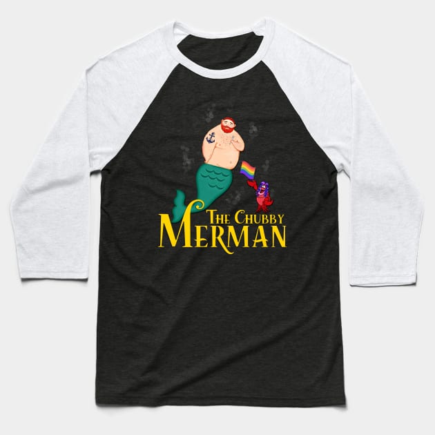 The Chubby Merman Baseball T-Shirt by JasonLloyd